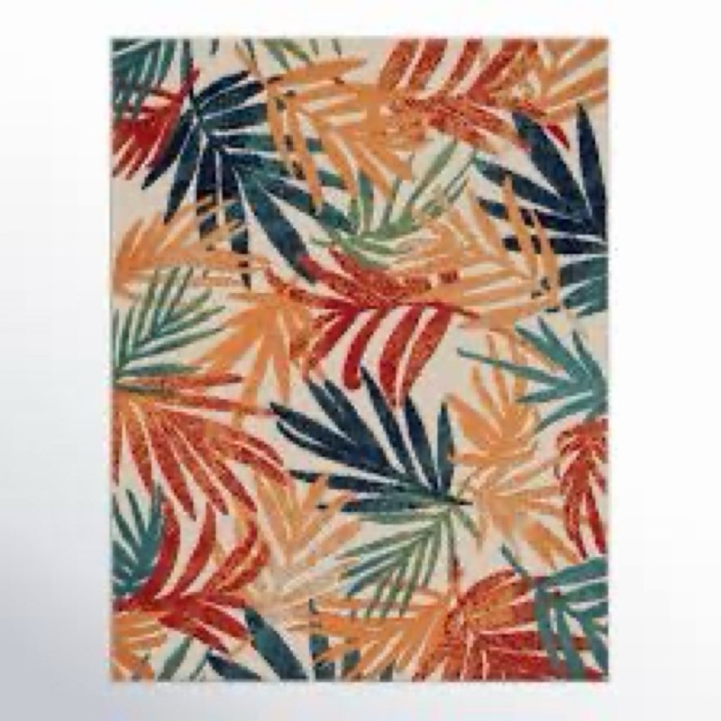 floral water resistant indoor outdoor rugs for patios, deck, porch or entryway