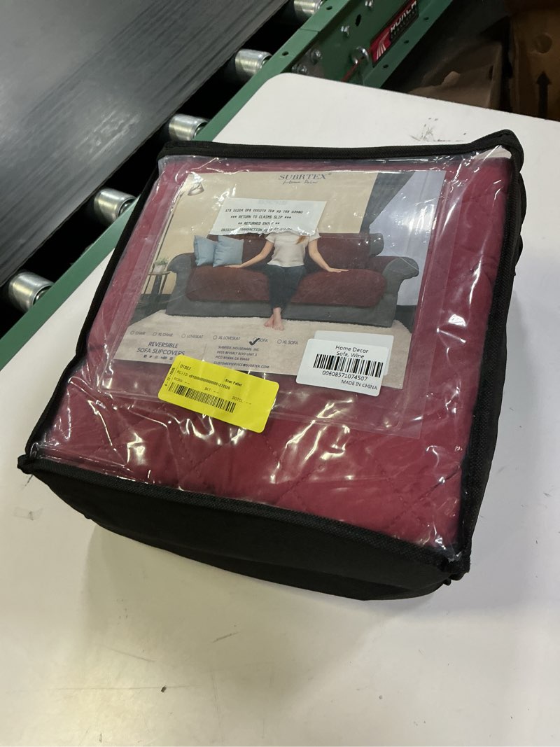 Condition photo showing Good Condition for h.versailtex reversible sofa slipcover furniture protector water resistant 2\" elastic straps sofa cover couch covers pets kids fit sitting width up to 78\" (oversized sofa: 86\" x 132\", red/tan) xl  sofa(seat with 78\") red/tan