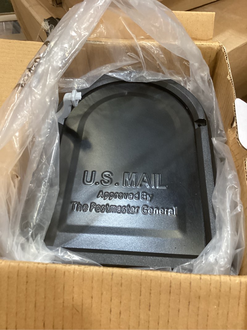 Condition photo showing Good Condition for architectural mailboxes chadwick galvanized steel post mount mailbox, 8950b-10, black, medium capacity