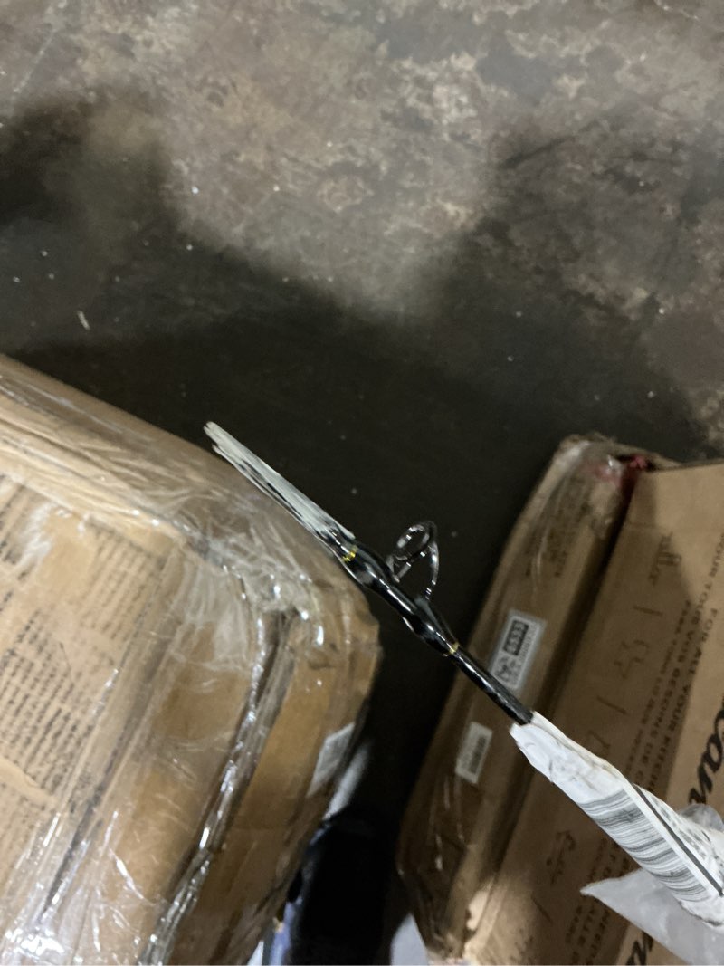 Condition photo showing As Is for damaged squall ii level wind conventional reel and fishing rod combo squall ii level wind 20 size reel - 6' - medium - 1pc
