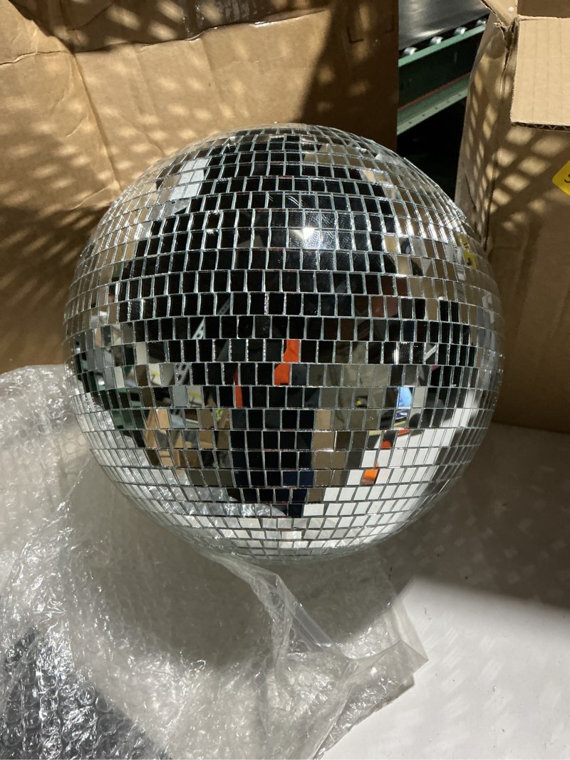 Condition photo showing Good Condition for youdepot disco ball 12-inch – large hanging mirror ball disco ball decor for disco party decorations, weddings, events, disco christmas decor, and home celebrations 12 in