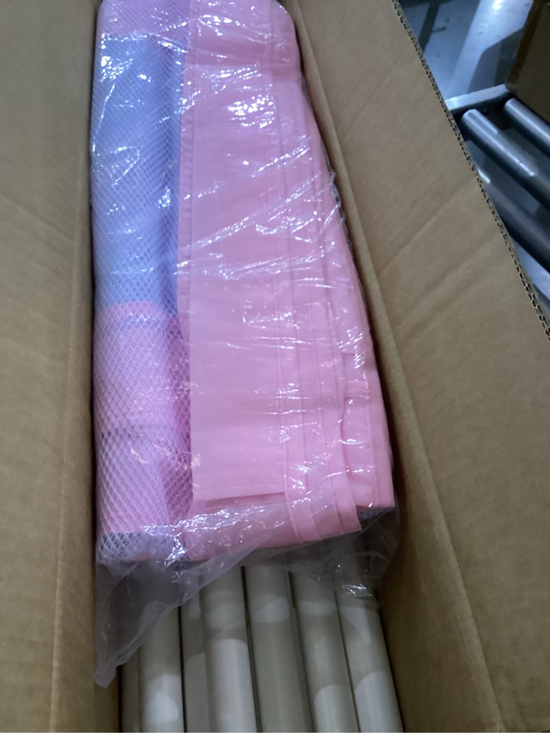 Condition photo showing New/Like New for 365 Gallon 103" Pool Storage Bin XXXL Extra Large Swimming Pool Float Storage Bin, Pool Noodles Holder, Toys, Floats, Balls and Floats Equipment Mesh Rolling Storage Organizer Bin, 103" Lx32 Wx35 H Pink