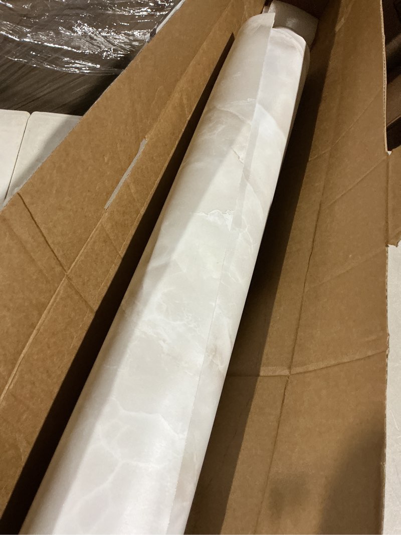 Condition photo showing As Is for FunStick 24"x200" Cream Beige Onyx Marble Countertop Contact Paper Waterproof Self Adhesive Marble Wallpaper Peel and Stick Countertops for Kitchen Removable Wall Paper for Bathroom Table Desk Walls 200" x 24" Light Brown