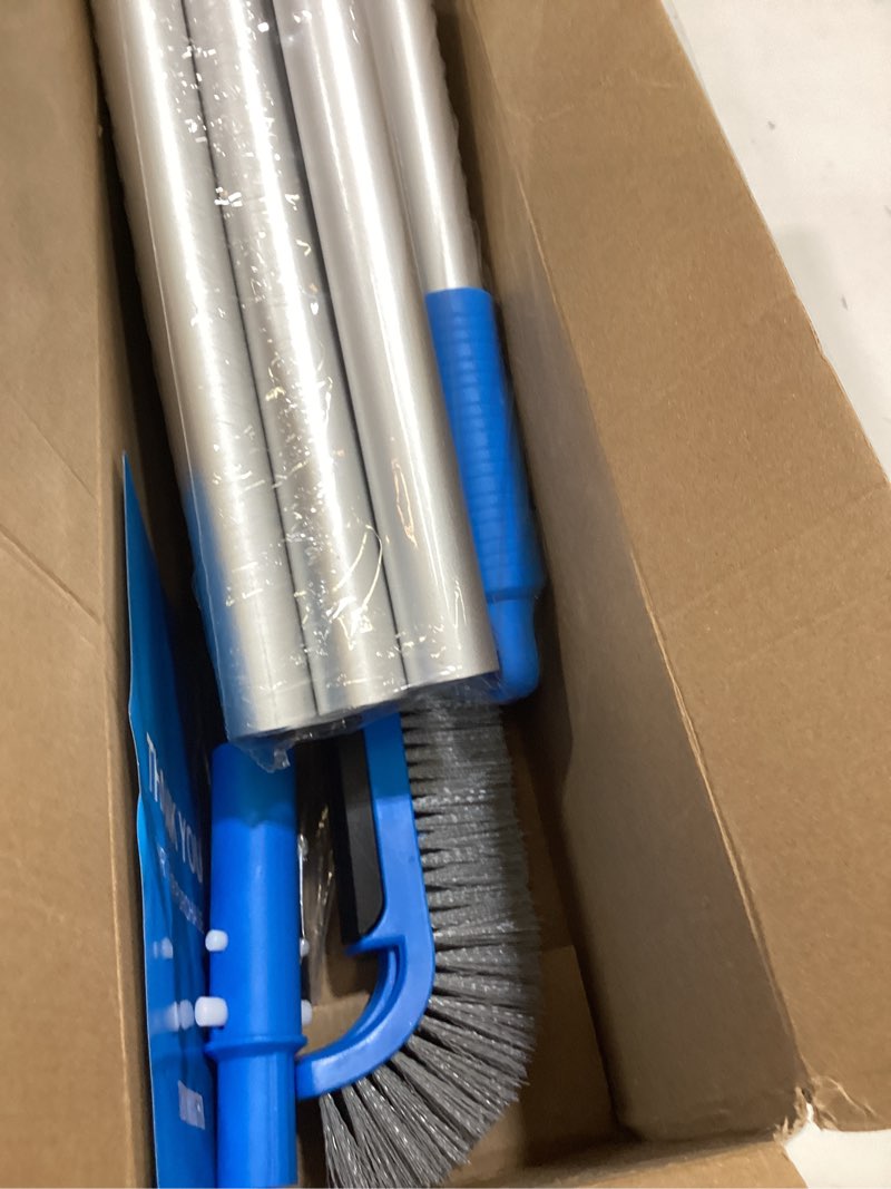 Condition photo showing Good Condition for 2 in 1 multifunctional pool brush with 10 ft poles - 17.5'' heavy duty swimming pool brush & multifunctional brush head, 10 ft aluminum poles, cleaning inground & above ground pools, vinyl liner 17.5 inch curved brush