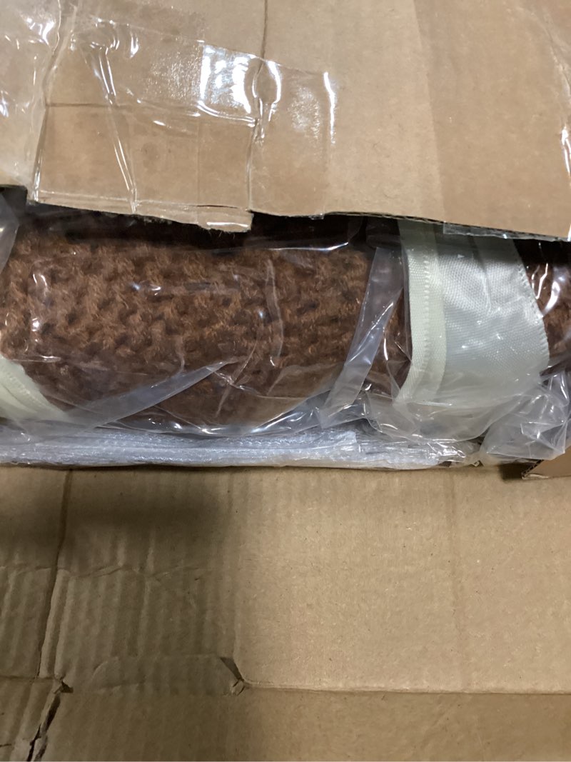 Condition photo showing Good Condition for macevia brown throw blanket for bed couch 50" x 60" knitted blanket christmas decorative for living room sofa (brown) brown throw(50"x 60")