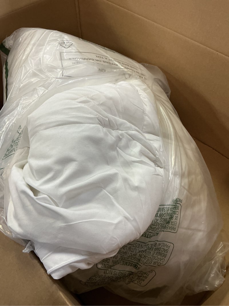 Condition photo showing As Is for CozyLux Queen Comforter Set White, 7 Pieces Bed in a Bag, White Comforter Queen Size, All Season Bedding Sets with Stitch Quilted Comforter, Flat Sheet, Fitted Sheet, Pillowcases White Queen