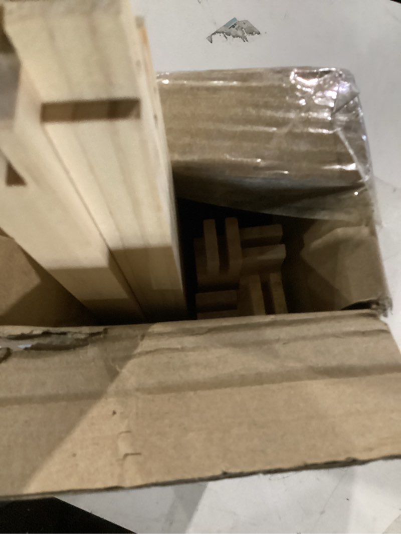 Condition photo showing Good Condition for Czlotyh 8 PCS Needlepoint Stretcher Bars 2 Sizes Stretcher Bars for Needlework Wooden Canvas Art Supplies with 40 Thumb Tacks for Needlepoint Embroidery Stitch Frame Set Bundle with Crafts Natural-8pcs