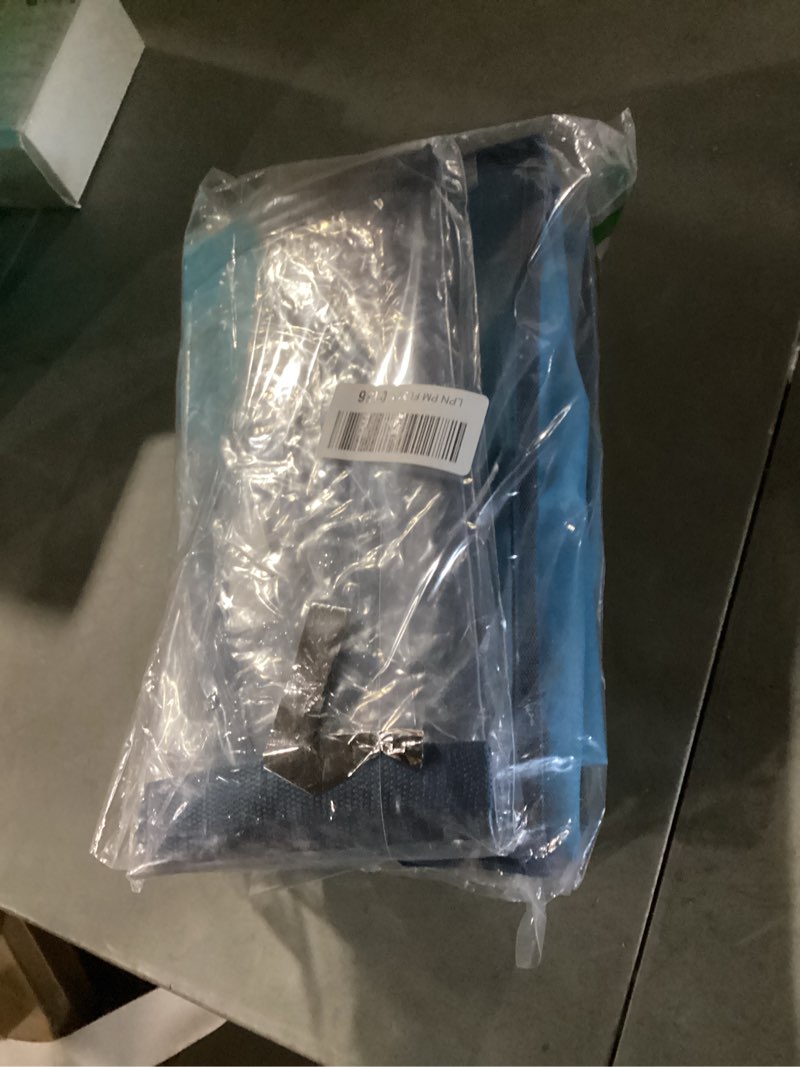 Condition photo showing As Is for Hearth & Harbor Wrapping Paper Storage Container and Clear Wrap Paper Holder - Christmas Storage Bag with Interior Pockets - Fits Up to 36 Rolls of 40" - Tear Proof, Blue