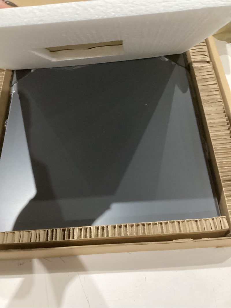 Condition photo showing Good Condition for Delma Home Gym Mirrors, 12'' x 12'' Glass Mirror Tiles (16 PCS), Square Large Wall Mirror for Home Gym, Bedroom, Door,Bathroom, Frameless Mirror Sets Frameless 12" x 12" (16 PCS)