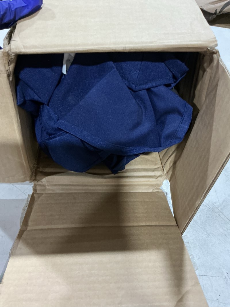 Condition photo showing Good Condition for 10ft patio umbrella 3 tiers outdoor market umbrella w/push button tilt, crank, uv and waterproof table umbrella for garden, pool, backyard, deck, lawn, navy blue