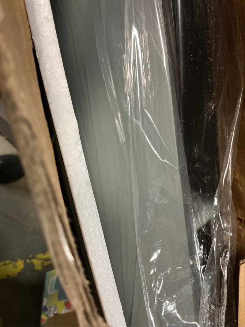 Condition photo showing New/Like New for koonmi bathroom mirror for wall, 30"x36" black bathroom mirror for over sink, shatterproof tempered glass vanity mirror with anti-rust aluminum alloy frame, hang horizontally or vertically 36"l x 30"w square edged