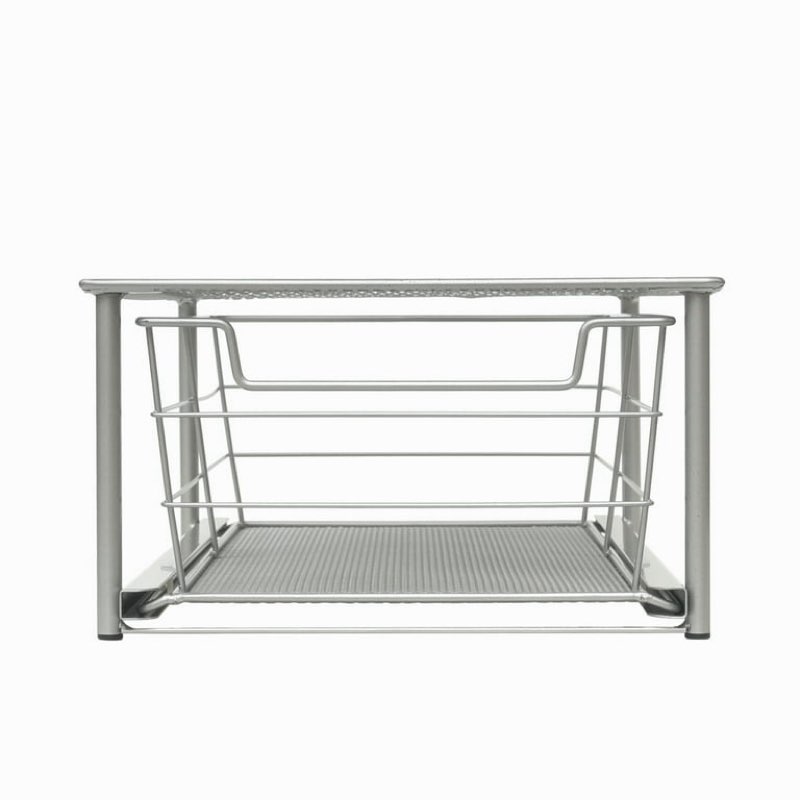 (Similar )Mainstays Small Stackable Slide-Out Drawer Organizer, Satin Nickel, 10.03\" x 14.96\"