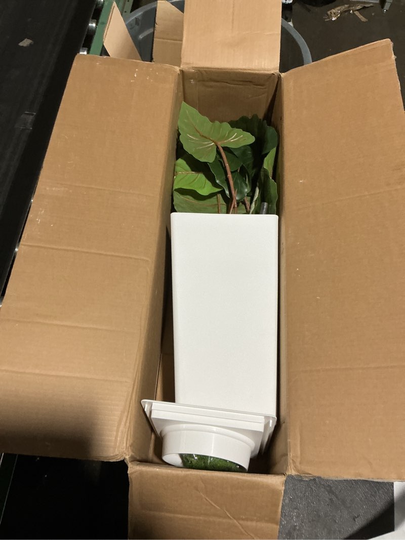 Condition photo showing Good Condition for artificial fiddle leaf fig tree with white planter,5ft tall fake tree with natural wood trunk for home decor, faux ficus tree fake moss for indoor office living room 1 5ft