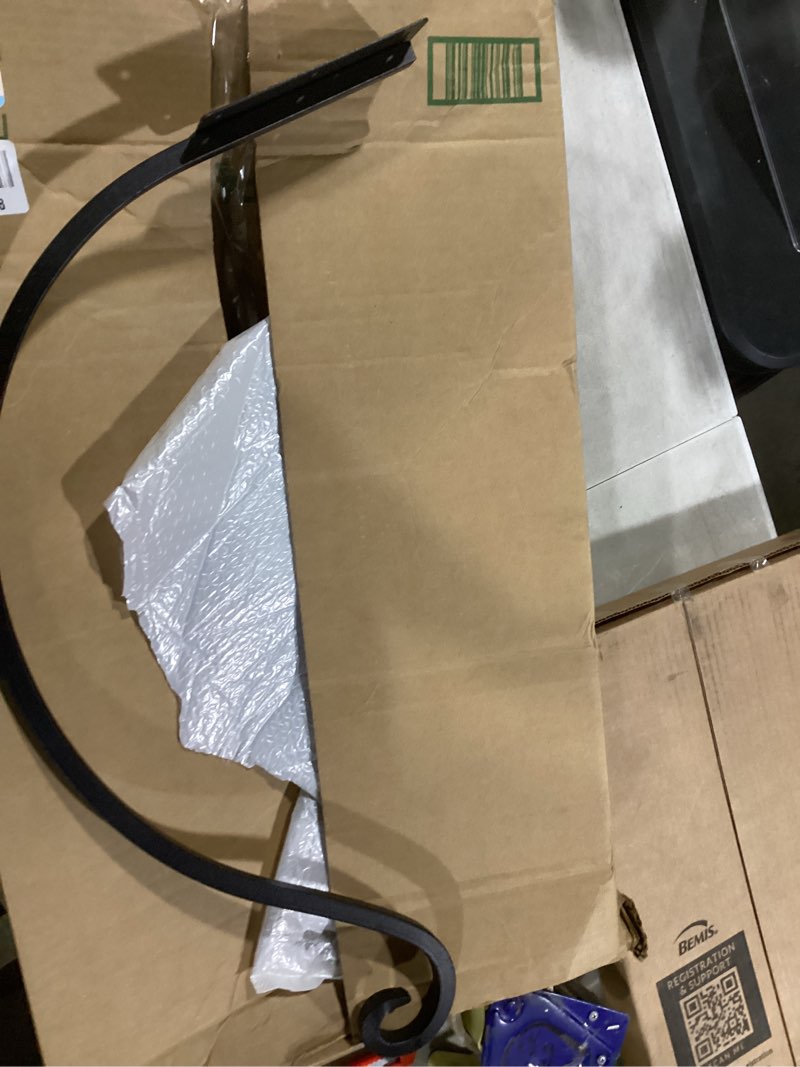 Condition photo showing Good Condition for (similar to )achla designs tsh-06 curved, 18-inch wrought iron wall bracket hook, black single