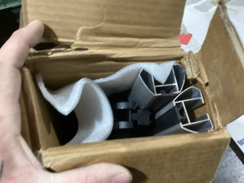 Condition photo showing As Is for Amazon Basics Cross Rail Roof Rack, 52 inches, Fits up to 46" Spans between Raised Side Rails with Gap, Pack of 2, Black/Silver