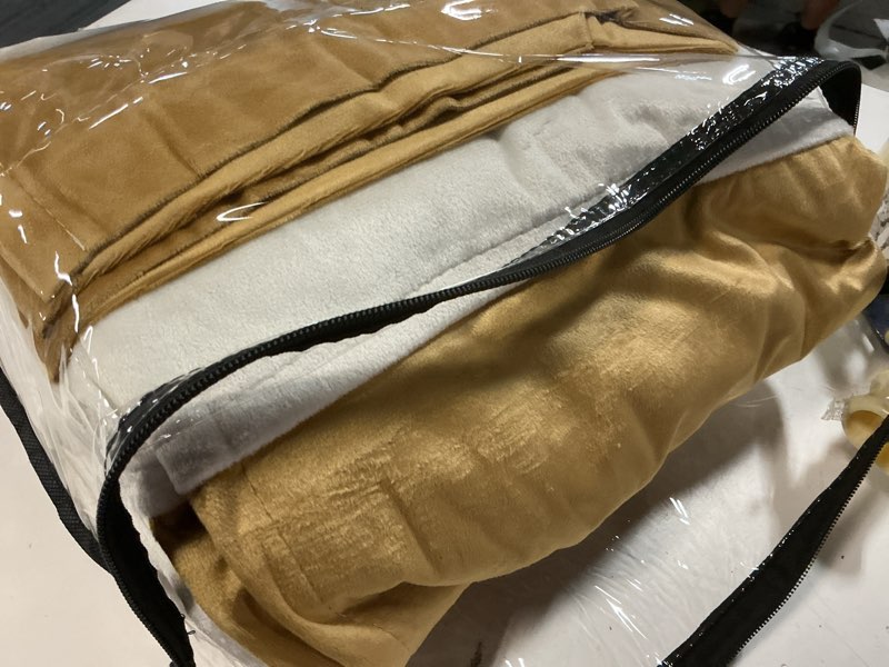 Condition photo showing Good Condition for bulbul cream 100% full blackout velvet curtains,84 inches long ivory gold modern liner curtains thermal drapes panels for living room bedroom grommet set of 2 cream & gold 52"w x 84"l (pack of 2)