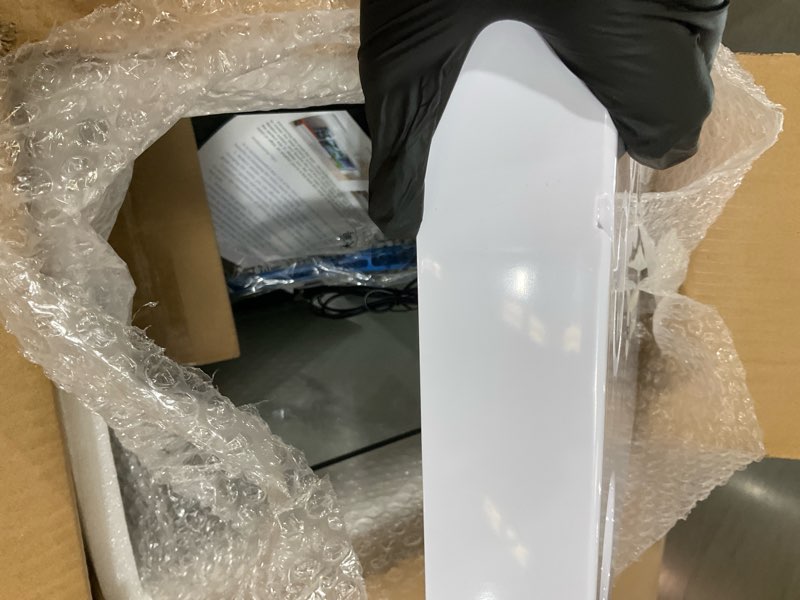Condition photo showing As Is for small fish tank,5 gallon glass aquarium betta fish tank starter kit with filter and led light.?white? 5 gallon white