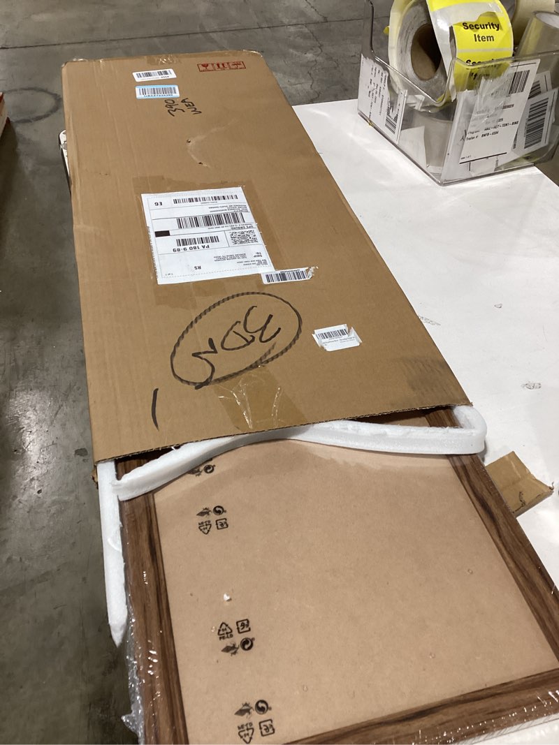 Condition photo showing New/Like New for 12x36 Wood Frame Brown, Rustic Natural Wooden 36x12in Poster Picture Frame, Distressed 12 x 36inch Woodgrain Gallery Photo Frame with HD Plexiglass, Horizontal Vertical Wall Mounting Display 1pcs Brown 12x36