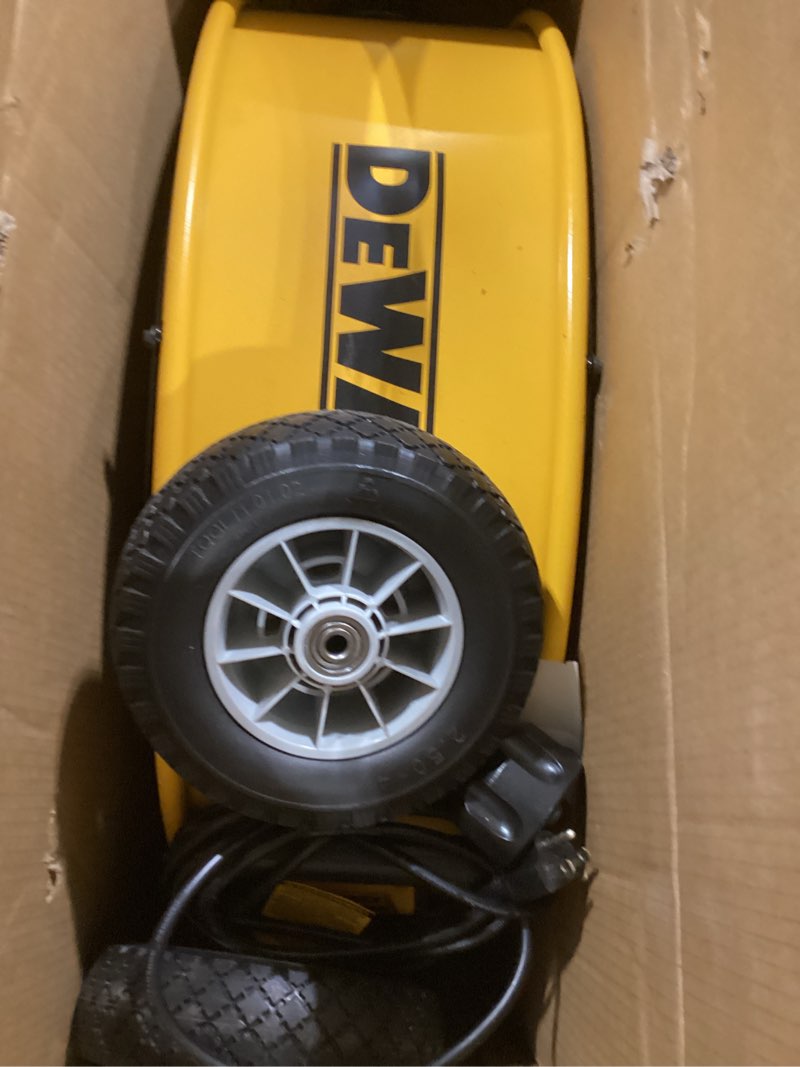 Condition photo showing Good Condition for DEWALT DXF2490 High Velocity Fan, Floor Fans, 24 Inch Large Electric Metal Rotating Industrial Fan with 360° Adjustable Tilt & Large Wheel, Drum Fans for Outdoor and Warehouse, Yellow