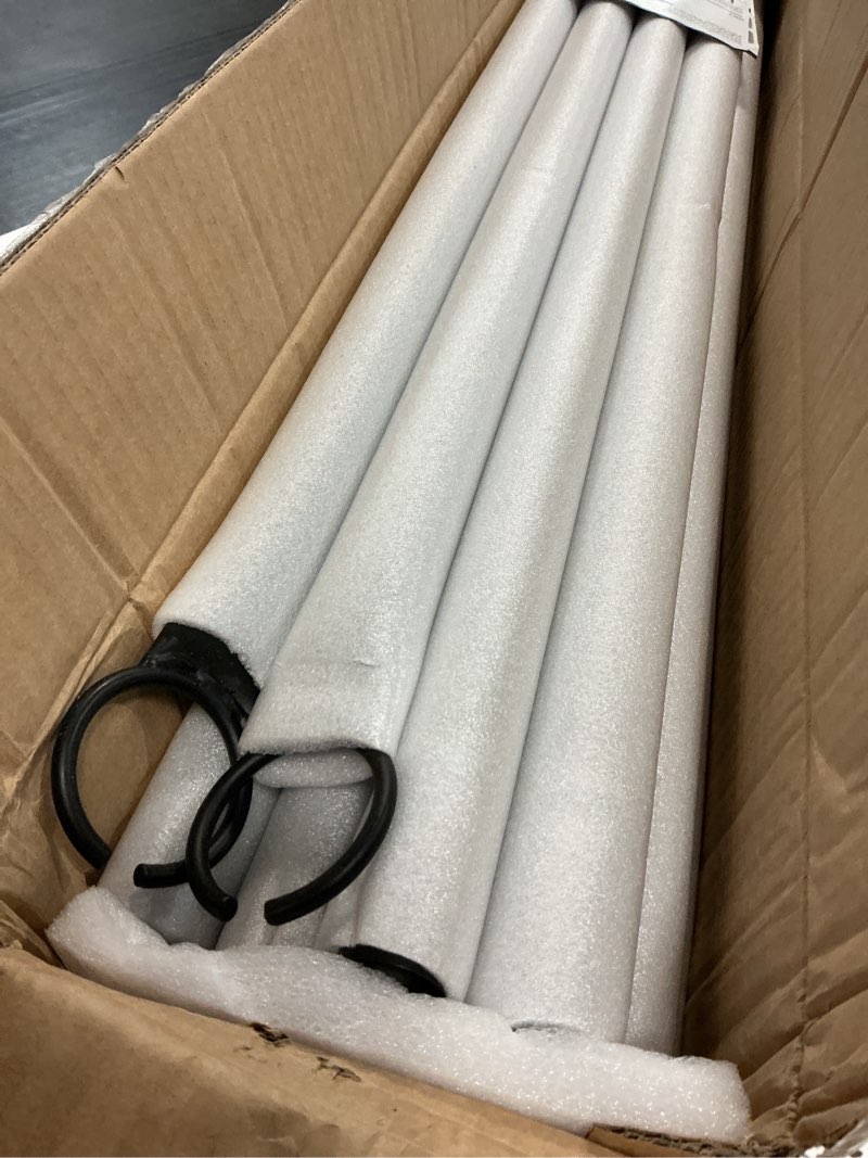 Condition photo showing Good Condition for 4 pack string light poles for outside, 10.5 ft outdoor string light poles for string lights, backyard patio light poles for bistro party wedding, metal outdoor string light pole