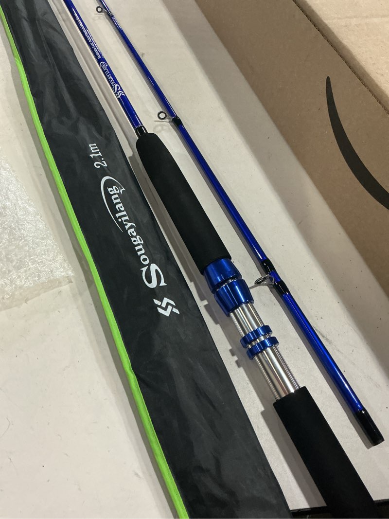 Condition photo showing As Is for sougayilang catfish fishing rod, 2 piece catfishing fishing pole portable travel mh/h/eh power catfishing spinning & casting rod (7'/8'/9')