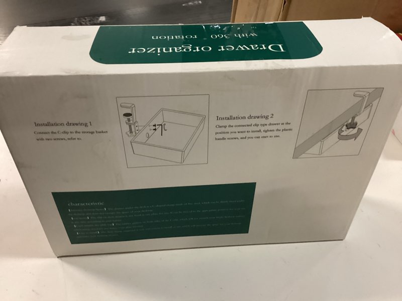 Condition photo showing New/Like New for ROSYLINE Drawer Under Desk Storage Organizer, Clamp on Desk Drawer, Under Desk Storage, Clamp Drawer Basket, Hanging Desk Storage, Under Desk Mount Tray, Suitable for Multiple Scenes (Black)