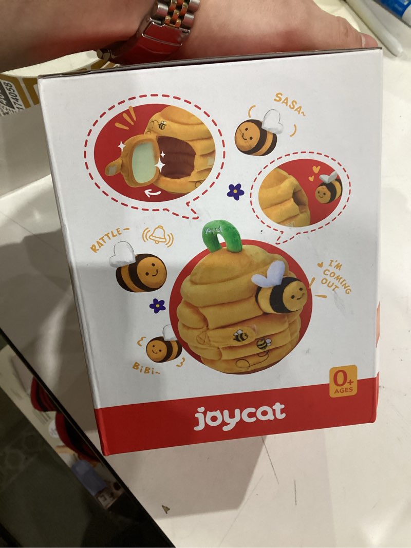 Condition photo showing As Is for JoyCat Baby Toys 6-12 Months - Soft Baby Beehive with 5 Sensory Bees - Rattle, Crinkle Paper, Squeaker, Mirror, Busy Montessori Soft Toys for Toddlers 0-3 Years Old - Baby Christmas Birthday Gift Yellow Bees