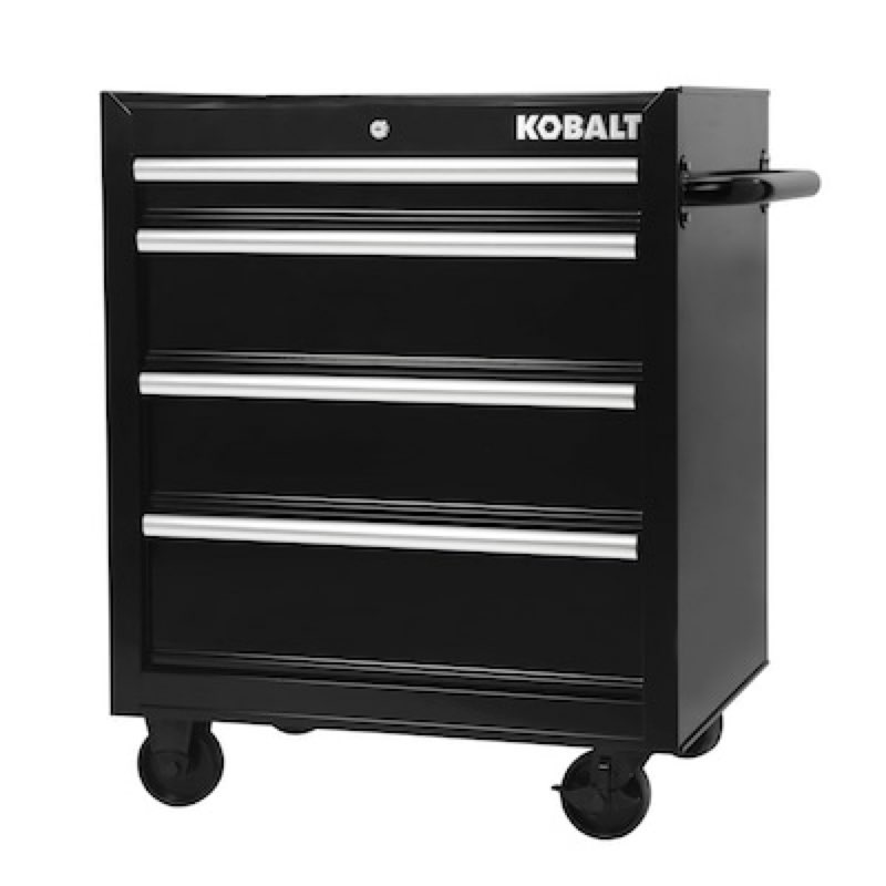 kobalt 26.7-in w x 33-in h 4 -drawer steel rolling tool cabinet ( black ) item #5071909 | 