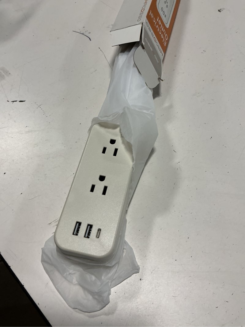 Condition photo showing New/Like New for electrical outlet extender stick - features usb-a, usb-c and 2 ac outlets, extends 22"-34", rotates 180° access hard-to-reach outlets, wall plug power socket expander nightstands, sofa, desks and more
