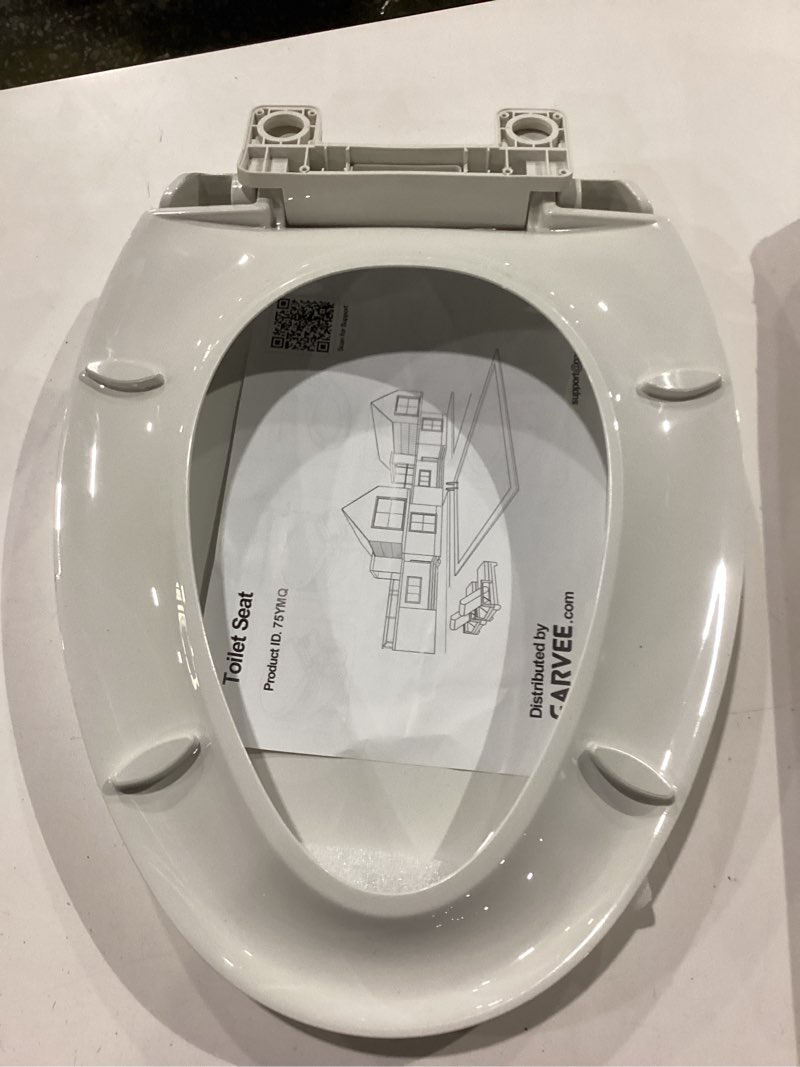 Condition photo showing New/Like New for elongated toilet seat slow close, easy to install & clean, soft close toilet seat, detachable seat for longtime usage, white white - 0r8l elongated