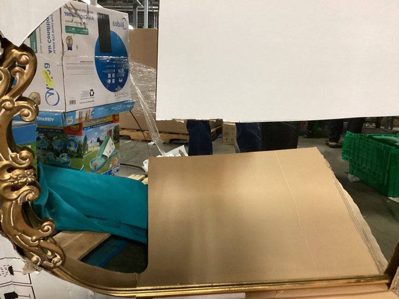Condition photo showing Good Condition for arched full length mirror metal vintage mirror baroque style,bronze 36inx72in