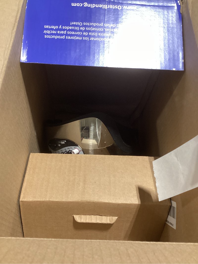 Condition photo showing Good Condition for oster classic series 16-speed blender with food chopper & 6-cup glass jar, countertop kitchen blender, brushed nickel