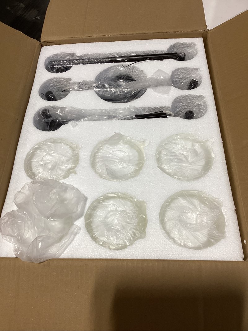 Condition photo showing As Is for 6light Glass Chandelier Midcentury Pendant Lighting Adjustable Arm Sputnik Chand