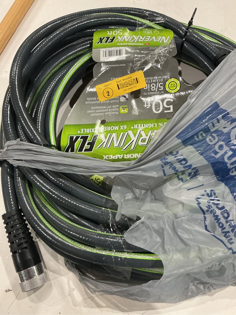 Condition photo showing As Is for neverkink neverkinkflx 5/8-in x 50-ft premium -duty kink free hybrid polymer gray hose