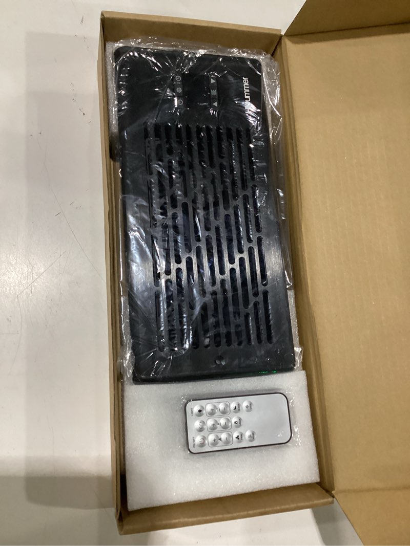 Condition photo showing As Is for hisummer register booster fan for 4" x 10" floor register, quiet 10-speed vent fan booster with temp sensor, 150 cfm airflow, improves heating & cooling, remote control, only fits 4x10 duct openings black