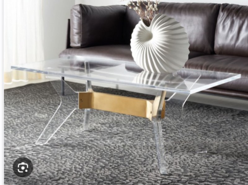 SAFAVIEH GLASS TOP DINING TABLE