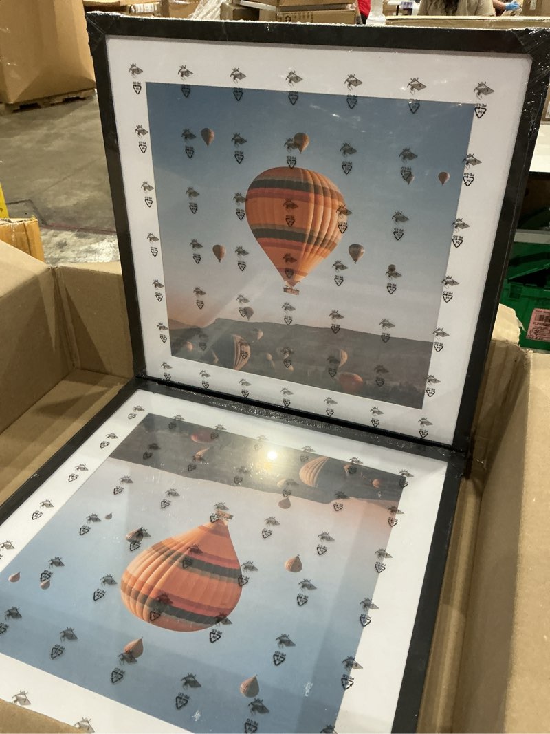 Condition photo showing Good Condition for 20x20 picture frame set of 2 black with 16x16 mat, display photo 16x16 with mat or 20 x 20 without mat, wall hanging large 20x20 poster frame with shatter resistant plexiglass, 3 pack, black black 20x20 inch