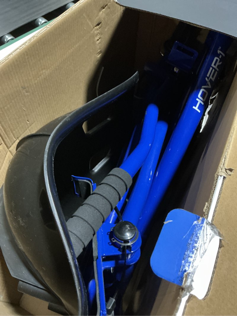 Condition photo showing As Is for Hover-1 Buggy Hoverboard Attachment - Compatible with Most 6.5" & 8" Electric Hoverboards, Hand-Operated Rear Wheel Control, Adjustable Frame & Straps, Easy Assembly & Install Hoverboard Go Kart Blue