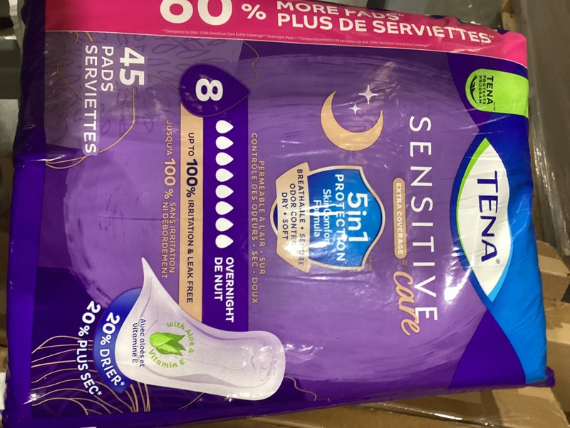 Condition photo showing Good Condition for tena intimates overnight pad, 45 count