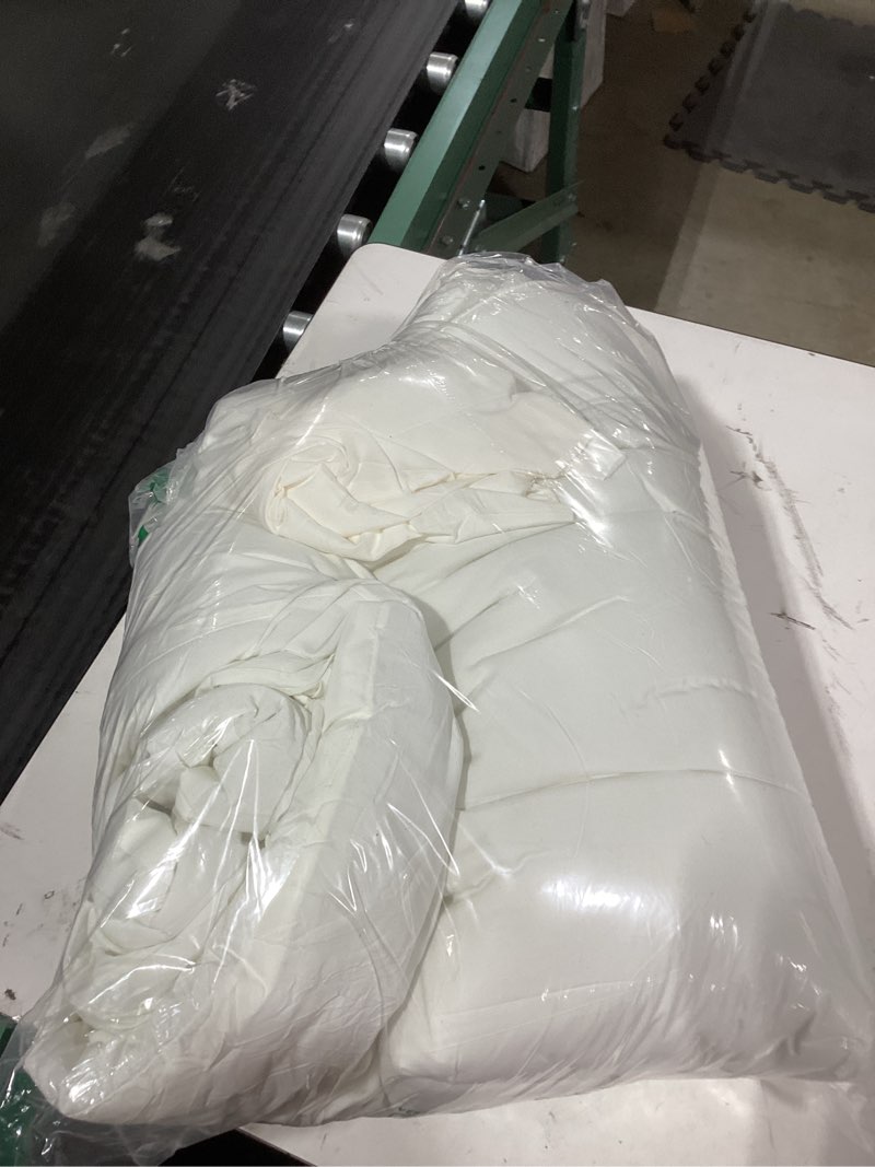 Condition photo showing As Is for similar productserta goose feather down fiber cotton comforter king size - 100% cotton duvet insert - hotel luxury hypoallergenic bedding comforter all season medium warmth 106 x 90 inch white king all season