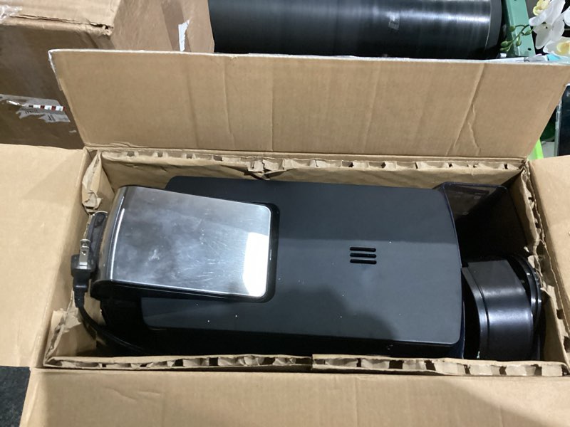 Condition photo showing As Is for Hamilton Beach FlexBrew Advanced 5-in-1 Programmable 12 Cup Drip and Single Serve Hot & Iced Coffee Maker with Movable 60 oz. Water Reservoir, Use Pod Packs and Grounds, Fast Brewing, Black (49924)