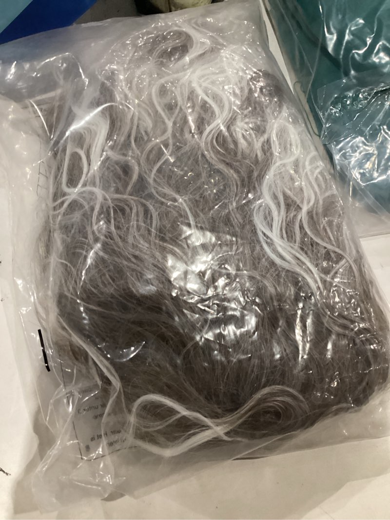 Condition photo showing As Is for topcosplay 80s mullet wig for men and women rock disco wigs long curly brown gradient white