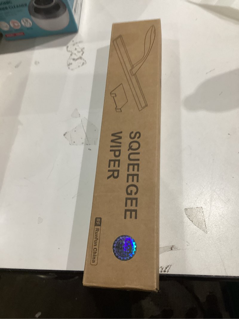 Condition photo showing New/Like New for OPERNEE Shower Squeegee with Self Adhesive Hook, 14 Inches Stainless Steel Squeegee Cleaner, All-Purpose Window Scraper for Bathroom Doors, Mirror, Windows and Car Glass, Rose Gold