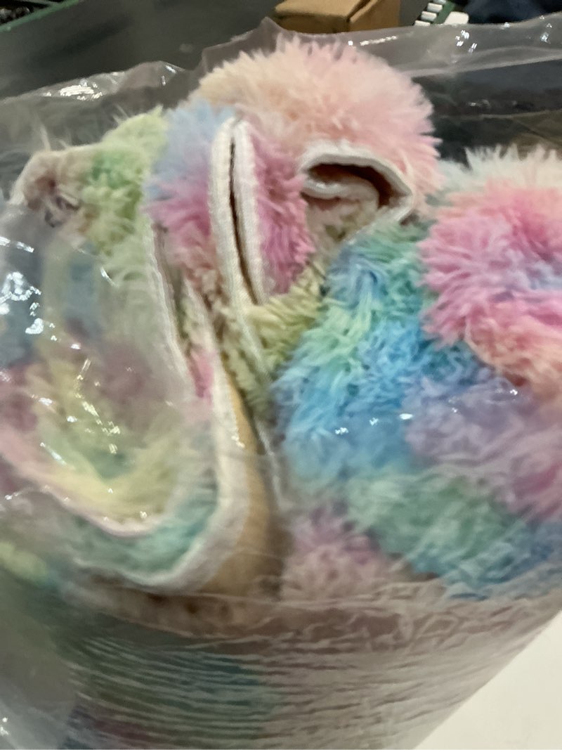 Condition photo showing Good Condition for 6x9 Rainbow Shaggy Kids Unicorn Rug for Girls Bedroom, Fluffy Fuzzy Soft Plush Pastel Large Area Rugs for Living Room,Washable Non Slip Nursery Boys Dorm Room Carpets Rainbow 6' x 9' (Rectangular)