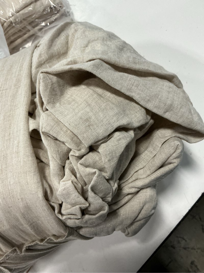 Condition photo showing Good Condition for european linen chambray duvet cover set, king/cal king, natural
