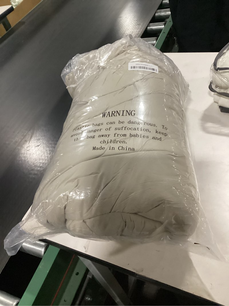 ROSGONIA Queen Comforter Set Oatmeal, 3pcs(1 Boho Oatmeal Comforter & 2 Pillowcases) All Season Soft