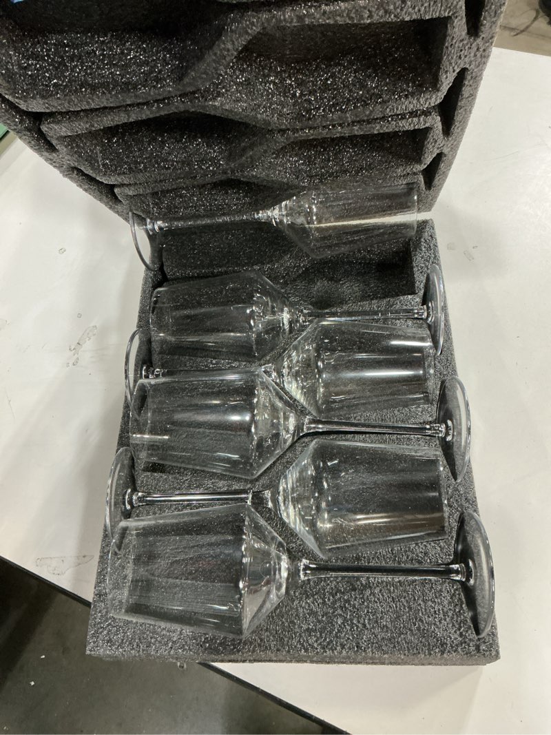 Condition photo showing New/Like New for Chouggo Wine Glasses Set of 6, Hand Blown Crystal Red Wine or White Wine Glass - 15Oz, Hand Crafted by Artisans - Gifts for Women, Men, Wedding, Anniversary, Christmas, Birthday Classic