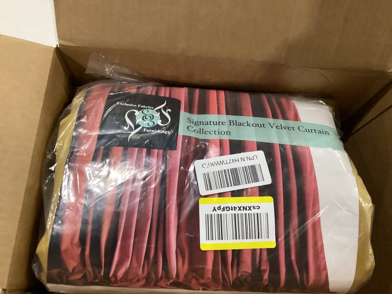 Condition photo showing As Is for Similar to***StangH Black Blackout Velvet Curtains 84 inches Long - Grommet Thermal Insulated Curtain Panels Chill Resist Keep Warm for Living Room, Black, W52 x L84 Inches, 2 Pieces 52\"W x 84\"L (Pack of 2) yellow