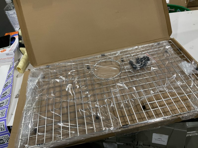 Condition photo showing New/Like New for serene valley kitchen sink bottom grid and sink protector ndg3018, 304 premium stainless steel, dim 27 1/2" x 15 11/16"