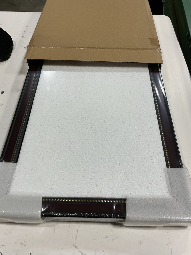 Condition photo showing New/Like New for upsimples 11x22 diploma frame with tassel holder for 8.5x11 certificate and 5x7 photo with black over gold mat, high definition glass, mahogany with gold beads, 1 pack mahogany 11x22